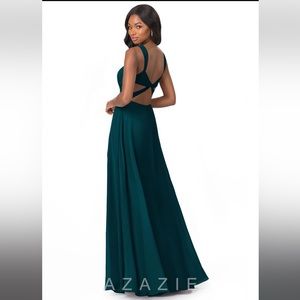 Azazie Nahrin Bridesmaid dress in Moss